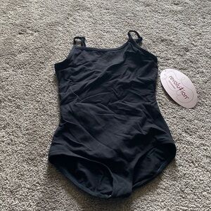 Revolution Dancewear Leotard Black Camisole Straps Stretch Ballet Dance